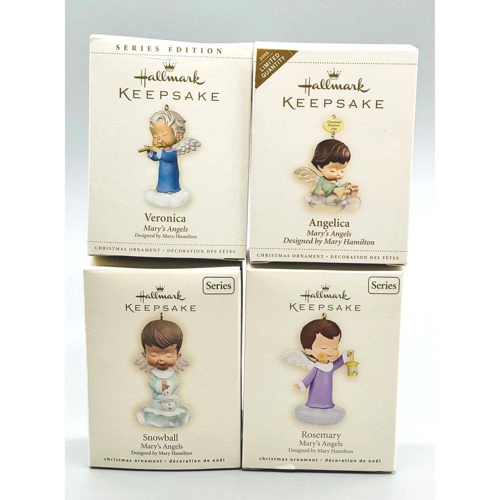 Hallmark Keepsake Marys Angels Veronica Angelica Snowball Rosemary Lot of 4‎